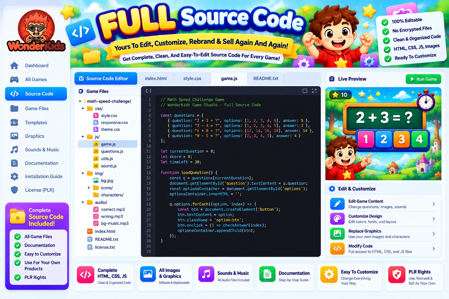Full source code dashboard feature graphic