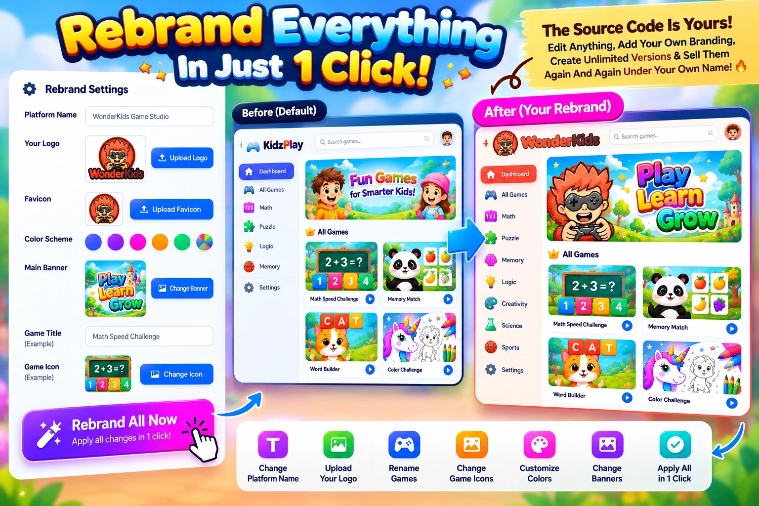 Ready to rebrand WonderKids product graphic